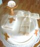 Bielo-zlatá cirkevná torta