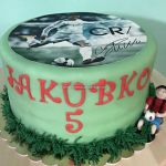 Torta s jedlou fotografiou a futbalistom