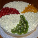 Veľká tvarohovo - ovocná torta